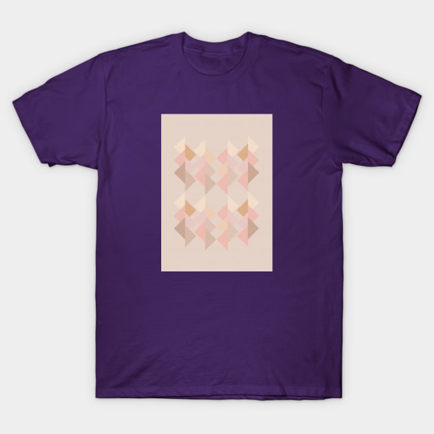 Marshmallow Dance Soft Pastel Geometric Design in Warm Colours T-Shirt by ImaginativeDesigns